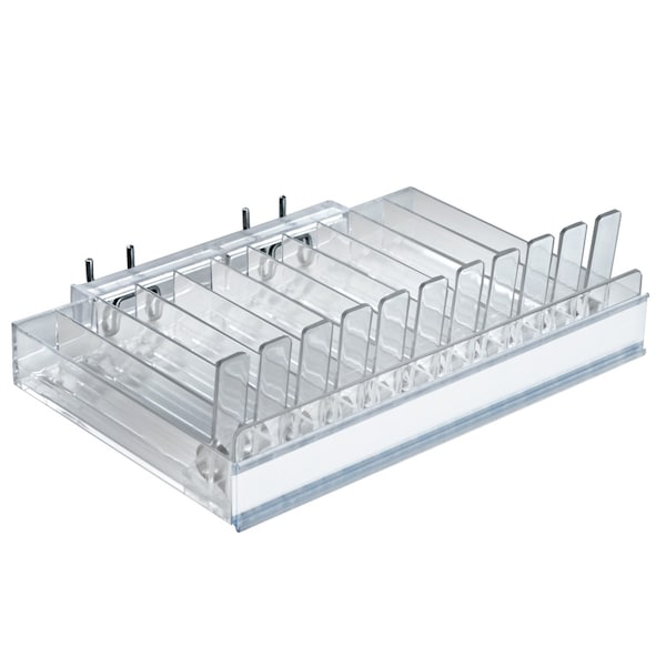 11-Compartment Pusher Tray for Counter, Pegboard or Slatwall, PK2